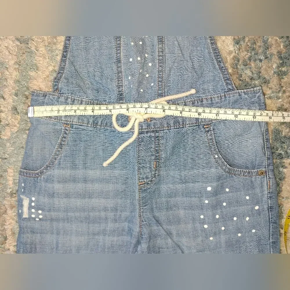 Justice Size 12 Girls Distressed Overalls EUC